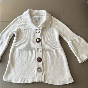 Soft Surroundings Women’s White Cotton Tunic Sweater. Size XS/S.